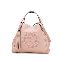 グッチ ソーホー インターロッキングG ハンドバッグ ショルダーバッグ2WAY 336751 ピンク ベージュ レザー レディース GUCCI 【中古】