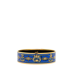エルメス エマイユGM バングル ブルー ゴールド メッキ レディース HERMES 【中古】