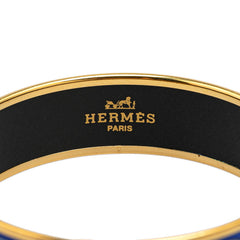 エルメス エマイユGM バングル ブルー ゴールド メッキ レディース HERMES 【中古】