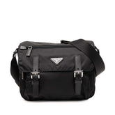 プラダ 三角ロゴプレート Re-Nylon ショルダーバッグ 1BD953 ブラック ナイロン レディース PRADA 【中古】