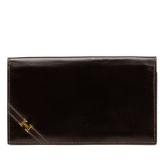 エルメス ヴィンテージ 札入れ 二つ折り 長財布 〇K刻印 ダークブラウン ボックスカーフ レディース HERMES 【中古】