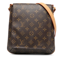 ルイ ヴィトン モノグラム ミュゼットサルサ ロング ショルダーバッグ M51387 ブラウン PVC レザー レディース LOUIS VUITTON 【中古】