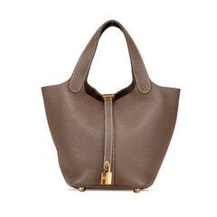 エルメス ピコタンロックPM ハンドバッグ エトゥープ ゴールド金具 トリヨンクレマンス レディース HERMES 【中古】