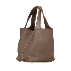 エルメス ピコタンロックPM ハンドバッグ エトゥープ ゴールド金具 トリヨンクレマンス レディース HERMES 【中古】