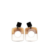 エルメス セリエ ダルヴァ スタッドピアス シルバー ブラウン ブラック バッファローホーン レディース HERMES 【中古】