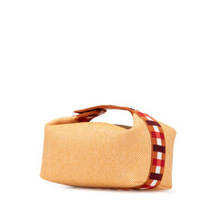 エルメス ブリッドアブラックPM ハンドバッグ オレンジ ブラウン キャンバス レディース HERMES 【中古】