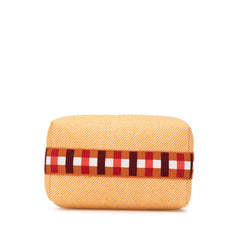 エルメス ブリッドアブラックPM ハンドバッグ オレンジ ブラウン キャンバス レディース HERMES 【中古】