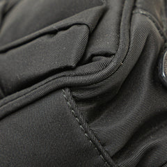 プラダ ロゴ リボン ショルダーバッグ ポーチ ブラック ナイロン レディース PRADA 【中古】