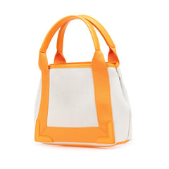 バレンシアガ ネイビーカバス XS ハンドバッグ ショルダーバッグ 2WAY 390346 ベージュ オレンジ キャンバス レザー レディース BALENCIAGA 【中古】