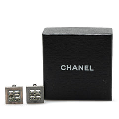 シャネル スクエア ココマーク ラインストーン イヤリング シルバー メタル レディース CHANEL 【中古】