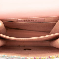 シャネル ボーイシャネル ココマーク チェーン ショルダーバッグ ピンク マルチカラー ツイード ラムスキン レディース CHANEL 中古
