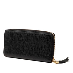 グッチ ソーホー インターロッキングG タッセル ラウンドファスナー 長財布 598187 ブラック レザー レディース GUCCI 【中古】