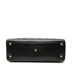 ディオール カナージュ レディディオール ラージ ハンドバッグ ショルダーバッグ 2WAY ブラック レザー レディース Dior 【中古】