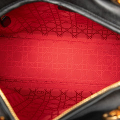 ディオール カナージュ レディディオール ラージ ハンドバッグ ショルダーバッグ 2WAY ブラック レザー レディース Dior 【中古】