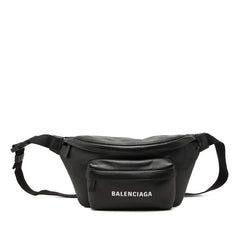 バレンシアガ エブリデイ ウエストバッグ ボディバッグ 552375 ブラック レザー メンズ BALENCIAGA 【中古】