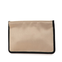 シャネル コスメ柄 ポーチ ベージュ サテン レディース CHANEL 【中古】