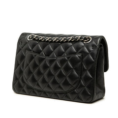 シャネル ココマーク マトラッセ ダブルフラップ チェーン ショルダーバッグ A01112 ブラック シルバー金具 ラムスキン レディース CHANEL 【中古】