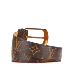 ルイ ヴィトン モノグラム サンチュール エリプス ベルト 85/34 M6919 ブラウン PVC レザー レディース LOUIS VUITTON 【中古】