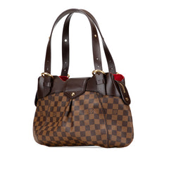 ルイ ヴィトン ダミエ システィナMM ハンドバッグ N41542 ブラウン PVC レザー レディース LOUIS VUITTON 【中古】