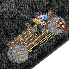 ルイ ヴィトン ダミエ グラフィット ジッピーオーガナイザー 長財布 N63002 ノワール ブラック PVC レザー レディース LOUIS VUITTON 【中古】