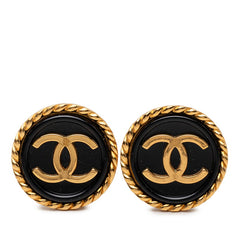 シャネル ヴィンテージ ココマーク イヤリング ゴールド ブラック メッキ レディース CHANEL 【中古】