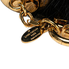 ルイ ヴィトン ファジーバブルファー バッグチャーム キーホルダー M67372 ブラック ゴールド金具 ファー レディース LOUIS VUITTON 【中古】