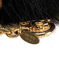 ルイ ヴィトン ファジーバブルファー バッグチャーム キーホルダー M67372 ブラック ゴールド金具 ファー レディース LOUIS VUITTON 【中古】