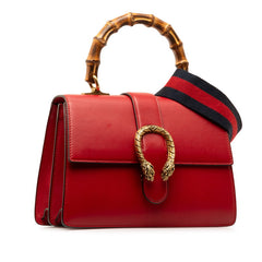 グッチ ディオニュソス バンブー ハンドバッグ ショルダーバッグ 2WAY 448075 レッド レザー レディース GUCCI 【中古】