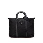 プラダ 三角ロゴプレート ハンドバッグ ショルダーバッグ 2WAY BN1066 ブラック ナイロン レザー レディース PRADA 【中古】
