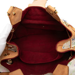 ルイ ヴィトン モノグラム マルチカラー ウルスラ ブロン ハンドバッグ M40123 ホワイト ベージュ PVC レザー レディース LOUIS VUITTON 中古