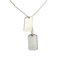 グッチ ドッグタグ IDタグ ボールチェーン ペンダントネックレス SV925 シルバー レディース GUCCI 【中古】