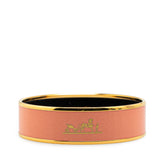 エルメス エマイユ カレーシュGM バングル ピンク ゴールド メッキ レディース HERMES 【中古】