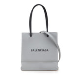バレンシアガ ショッピングトート XXS ハンドバッグ ショルダーバッグ 2WAY 597858 グレー レザー レディース BALENCIAGA 【中古】
