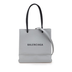 バレンシアガ ショッピングトート XXS ハンドバッグ ショルダーバッグ 2WAY 597858 グレー レザー レディース BALENCIAGA 【中古】