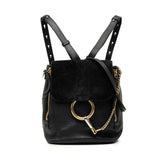 クロエ フェイ リュック バックパック ショルダーバッグ 2WAY ブラック レザー スウェード レディース Chloe 中古