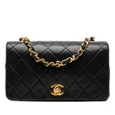 シャネル マトラッセ ココマーク 斜め掛け チェーン ショルダーバッグ ブラック ラムスキン レディース CHANEL 【中古】