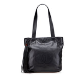 シャネル フリンジ ココマーク トートバッグ ブラック ラムスキン レディース CHANEL 【中古】