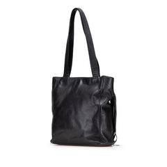 シャネル フリンジ ココマーク トートバッグ ブラック ラムスキン レディース CHANEL 【中古】