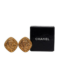 シャネル ココマーク ひし形 モチーフ イヤリング ゴールド メッキ レディース CHANEL 【中古】