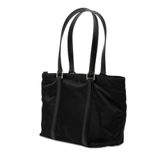 プラダ 三角ロゴプレート トートバッグ ショルダーバッグ ブラック ナイロン レザー レディース PRADA 【中古】