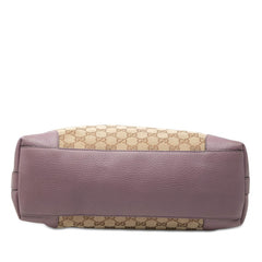 グッチ GGキャンバス ハンドバッグ ショルダーバッグ 2WAY 326514 ベージュ パープル レザー キャンバス レディース GUCCI 【中古】