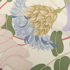エルメス カレ90 Flora Graeca ギリシャの花 スカーフ 大判 グリーン系 マルチカラー シルク レディース HERMES 【中古】
