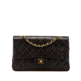 シャネル マトラッセ25 Wフラップ チェーン ショルダーバッグ ブラック ラムスキン レディース CHANEL 【中古】