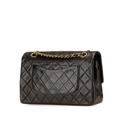 シャネル マトラッセ25 Wフラップ チェーン ショルダーバッグ ブラック ラムスキン レディース CHANEL 【中古】
