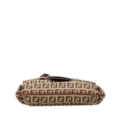 フェンディ ズッキーノ ショルダーバッグ 8BT075 ブラウン キャンバス レザー レディース FENDI 【中古】