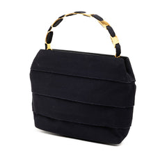 サルヴァトーレフェラガモ ヴァラ ハンドバッグ ショルダーバッグ 2WAY ネイビー ゴールド ナイロン レザー レディース Salvatore Ferragamo 【中古】