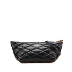 サンローラン ダイアモンド キルティング チェーン ショルダーバッグ 755970 ブラック ラムスキン レディース SAINT LAURENT 【中古】