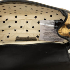 グッチ チルドレンズ ボディバッグ ウエストバッグ 605112 ゴールド ブラック レザー レディース GUCCI 中古
