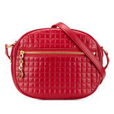 セリーヌ Cチャーム ミディアムカメラバッグ 斜め掛け ショルダーバッグ レッド レザー レディース CELINE 【中古】