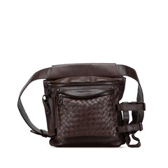 ボッテガヴェネタ イントレチャート ウエストバッグ ブラウン レザー レディース BOTTEGAVENETA 【中古】